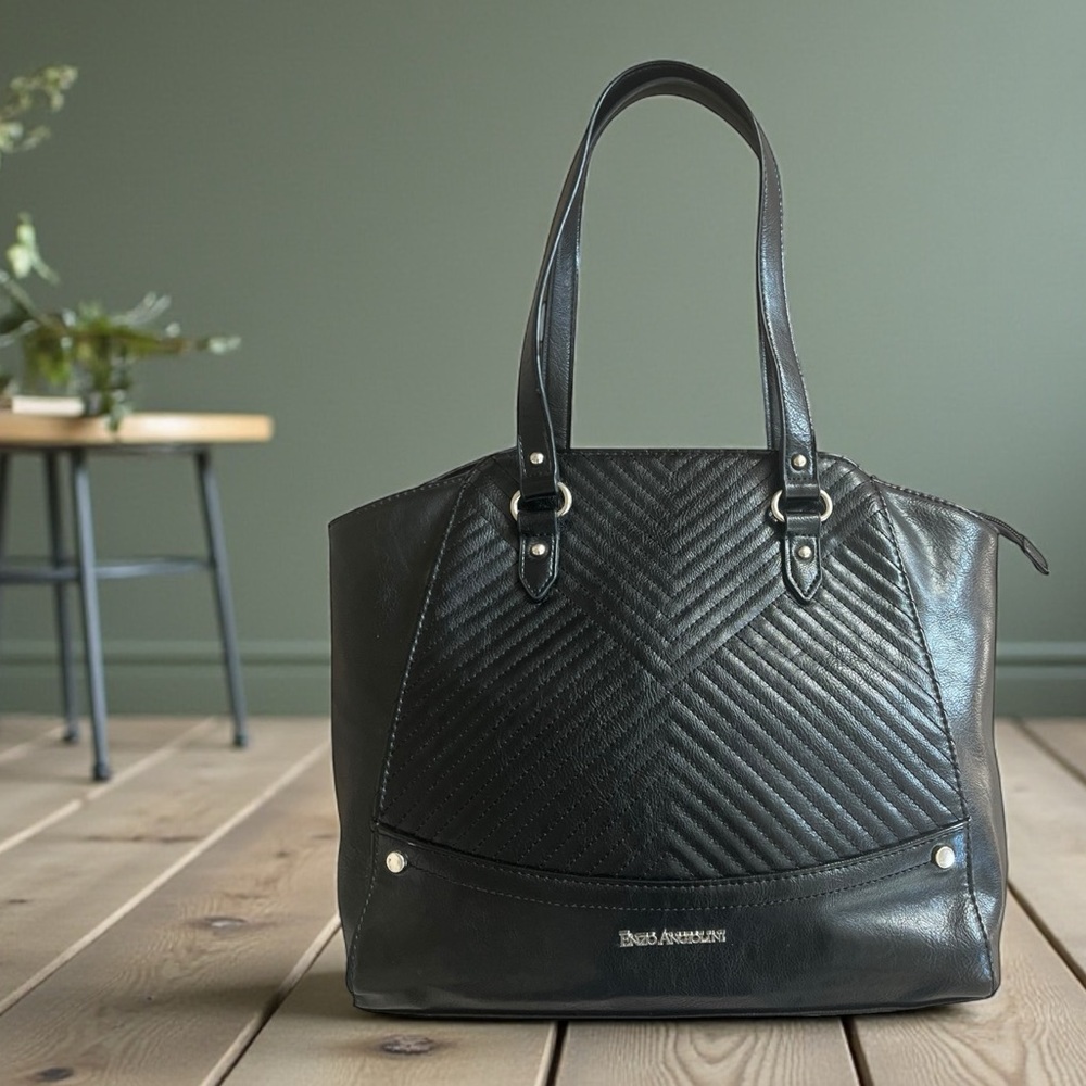 Enzo Angiolini Quilted Black Tote